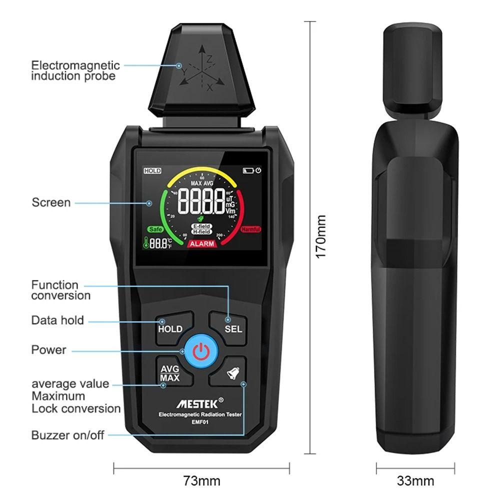 TOP Electromagnetic Radiation Tester Portable Counter Emisi Dosimeter Profesional EMF Meter