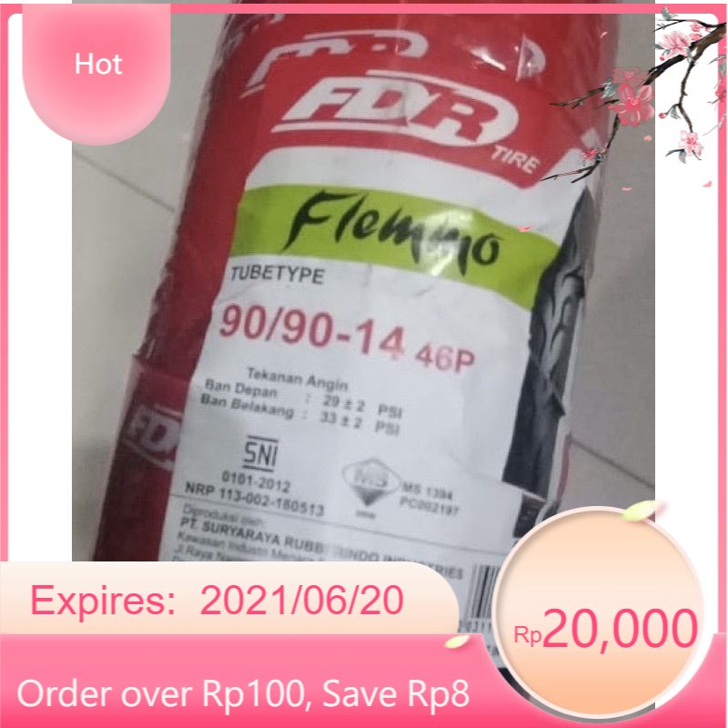 FDR Tubetype Flemmo Ban Motor 90 90 14 Matic Belakang Yamaha Mio Xeon Honda Vario Beat Suzuki Spin F