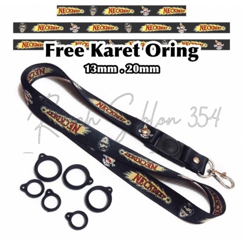 

lanyard NECKDEEP logo band / gantungan kunci band metal musik rock / tali lanyard gantungan leher id card name tag kartu nama / pods / komunitas