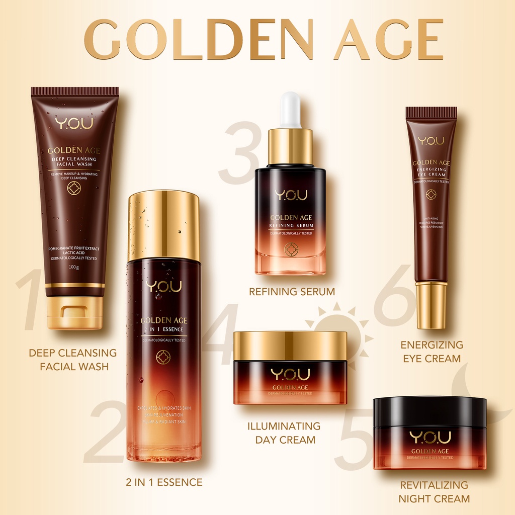 YOU Golden Age Energizing Eye Cream 15g [Intense Eye Firming Treatment] | Atasi Kantong Mata dan Mata Panda dengan Kandungan Shea Butter VITAMINKU