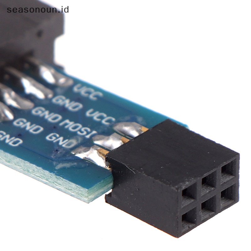 Seasonoun 1Pc Papan Adapter 10Pin Ke 6Pin Untuk Konverter Antarmuka AVRISP USBASP STK500.