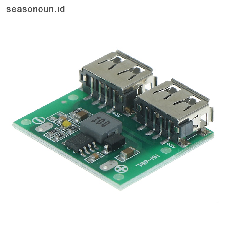 Seasonoun 9V 12V 24V Ke 5V DC-DC Step Down Charger Modul Daya Dual USB Output Buck Board.