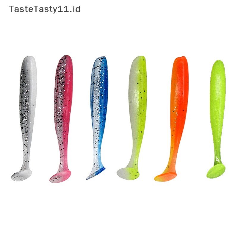 Tastetasty T Tail Worm Soft Lures Easy Shiner Umpan Lembut Buatan Bau Ditambahkan Untuk Bass Mancing Wobblers.