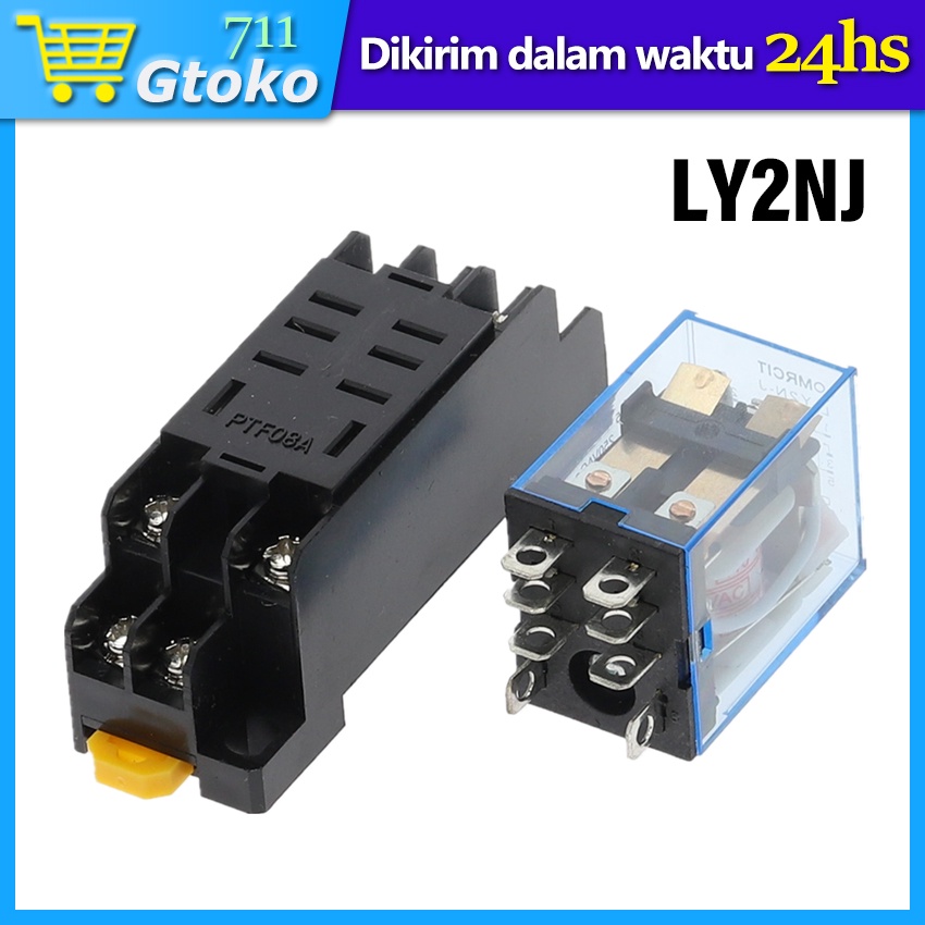 Coil Power Relay LY2NJ 220 V AC / 12 V DC Relai Daya Socket 8 Pin