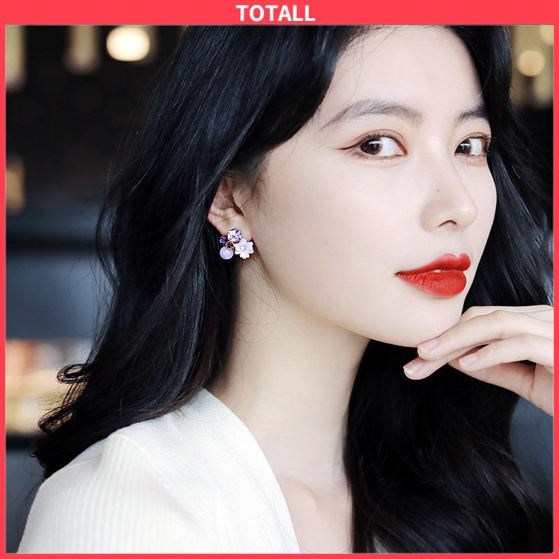 COD Anting Bunga Kristal vintage Anting Indera Kelas Atas Anting Temperamen Lembut Untuk Wanita-Totall