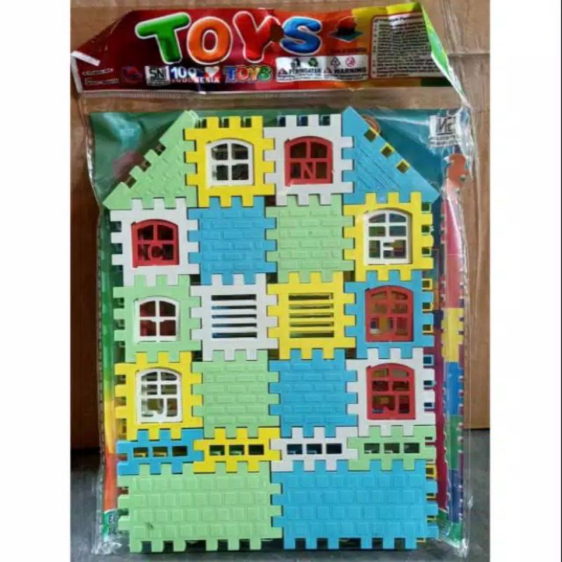 Mainan Lego Block Bentuk Rumah/ Lego Puzzle Rumah