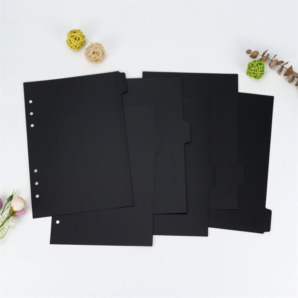 Mxbeauty Index Divider Notebook Aksesoris 6lubang Pembatas Halaman Planner Hitam A5 A6 A7 Binder Index Separator