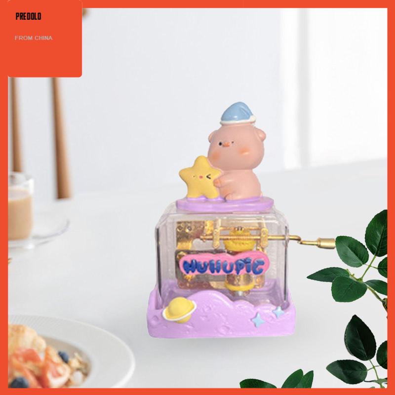 [Predolo] Kotak Musik Kartun Hewan Novelty Portable Engkol Tangan Musical Box Collectible