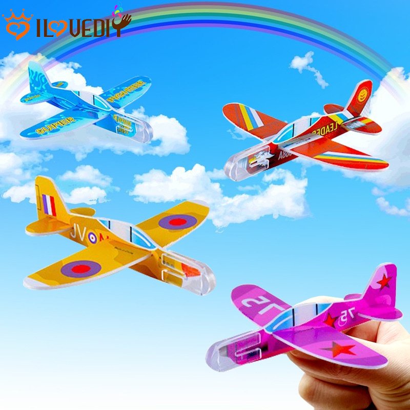 [Unggulan] 1pc Acak Lempar Tangan 3D Pesawat Terbang Glider Pesawat Buatan Tangan DIY Mainan Anak Masa Kini Model Jigsaw Puzzle Mainan Edukasi Anak Pengisi Tas Plast