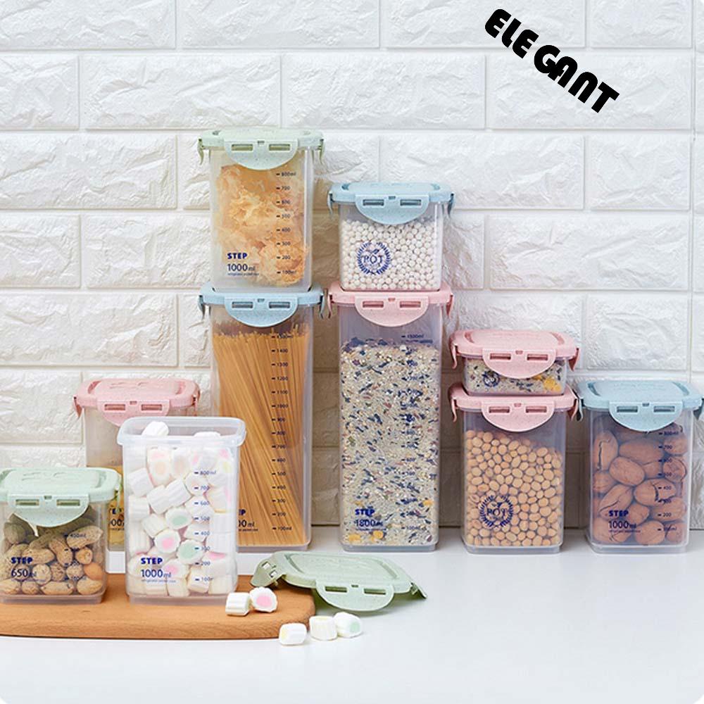 [Elegan] Wadah Penyimpanan Makanan Mie Multigrain Organizer Dengan Skala Food Canister Grain Storage Keep Fresh Sealed Kaleng