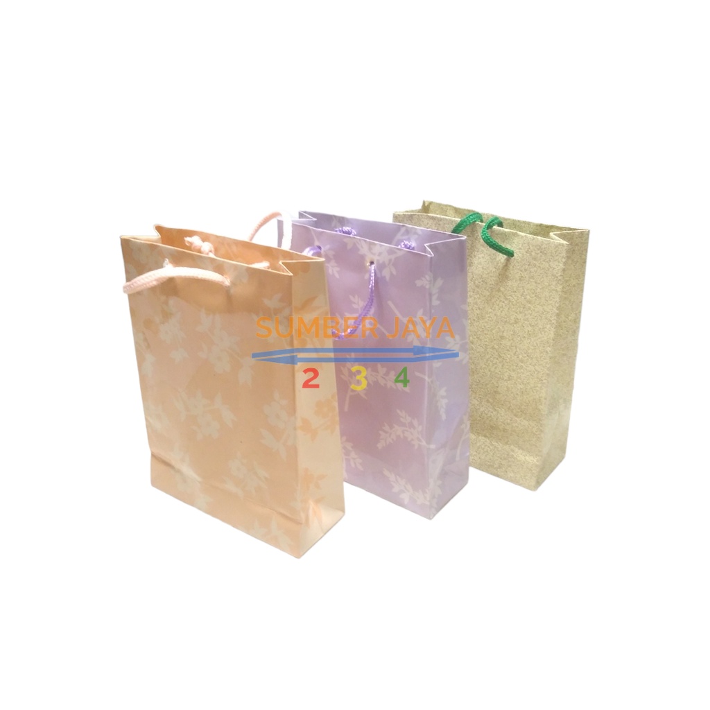 Paperbag Kecil Motif Ukuran 14 x 11 x 4 cm Tahan Air dan Minyak - KUNING