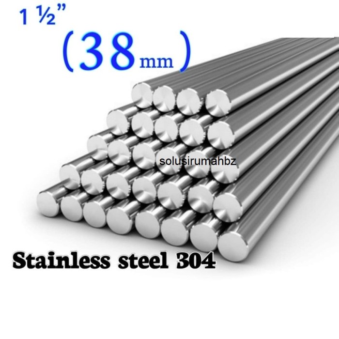 per10cm as ss 38mm stainless steel 38 mm potongan panjang rod bulat od