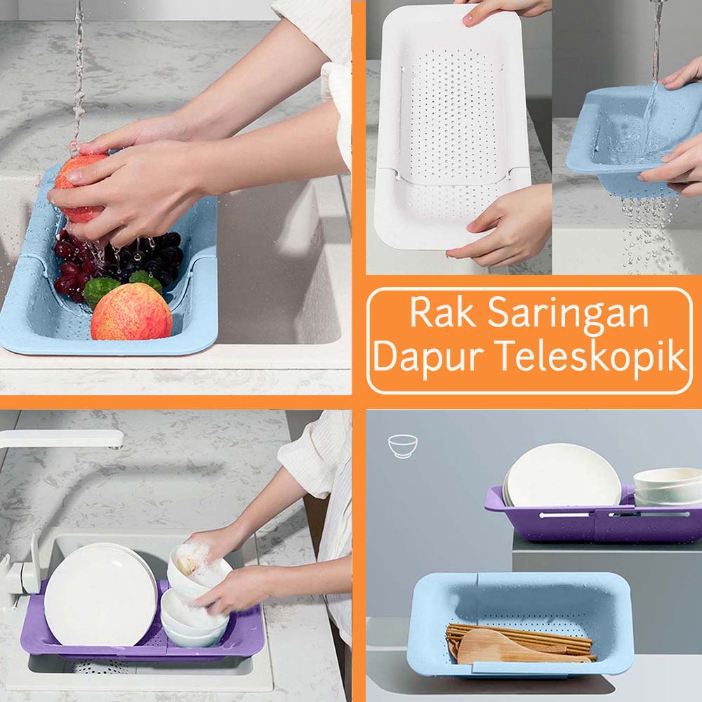 Rak Saringan Buah, Sayur, Peralatan Dapur Multifungsi