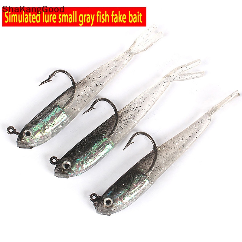 Skid Soft Lure Shad Tail 75mm Dengan Pengait Ikan Buatan Silikon Lembut Ikan Garpu Ekor Umpan Lele Untuk Memancing Tackle SKK