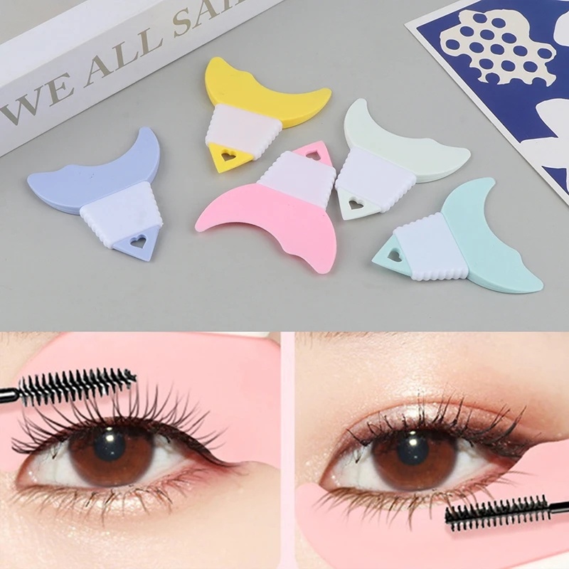 Eyelash Baffle Maskara Shield Aplikator Eye Shadow Make Up Tools Silicone Eyeliner Stensil Penjaga Bantu Eye Shadow Makeup Eyeliner Guide Cards Cetakan Mata Makeup Assist Helper