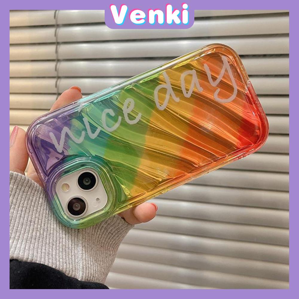 VENKI - For iPhone 11 iPhone Case Laser Reflective Transparent Phone Case TPU Soft Shockproof Airbag Case Protective Camera Rainbow Compatible with iPhone 14 13 Pro max 12 Pro Max