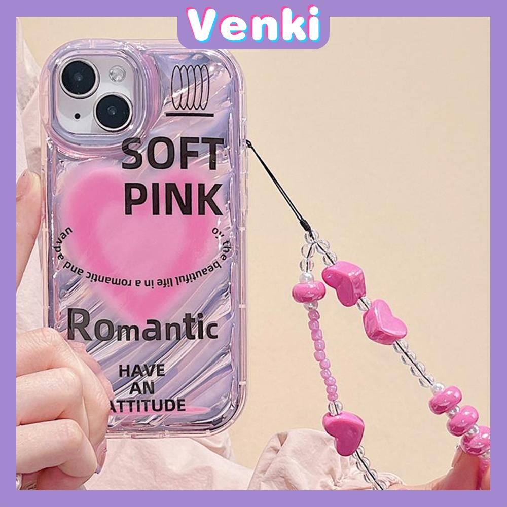 VENKI - For iPhone 11 iPhone Case Laser Reflective Transparent Phone Case TPU Soft Shockproof Airbag Case Protective Pink Heart Compatible with iPhone 14 13 Pro max 12 Pro Max xr