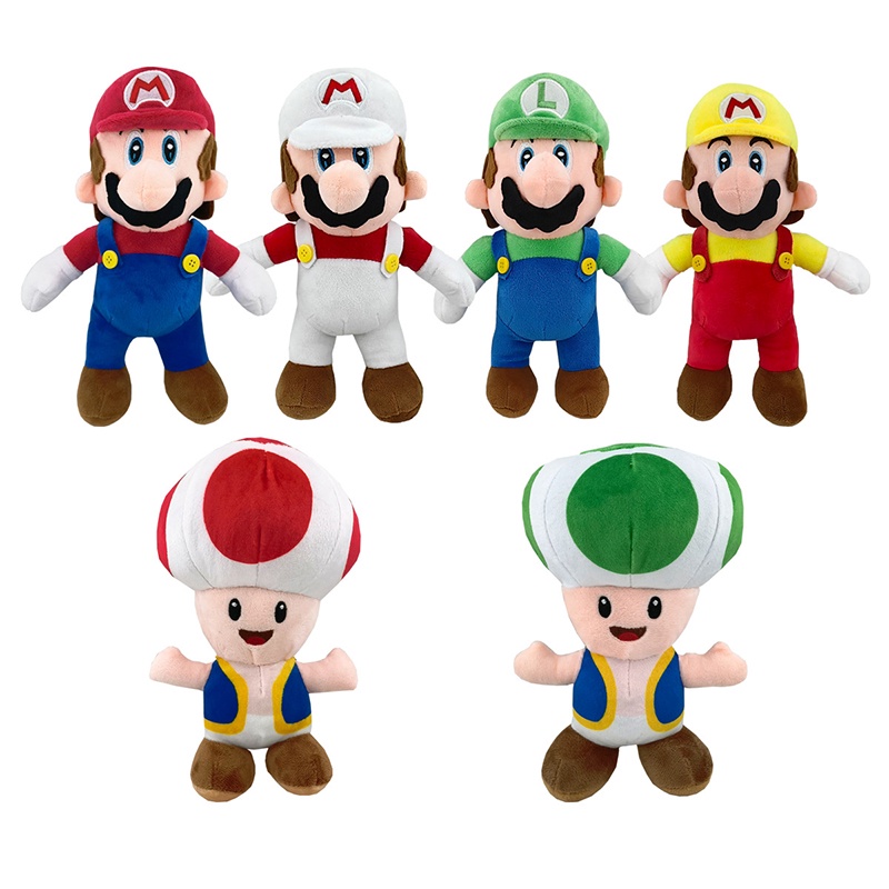 11gaya Super Bros Mainan Mewah Kartun Lucu Mario Yoshi Mushroom Bomb Koopa Troopa Boneka Lembut Dekorasi Mainan Anak