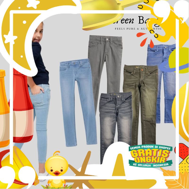 Abh307 Celana jeans Anak Perempuan Gap 5-14Tahun/ Lucu kado Ultah