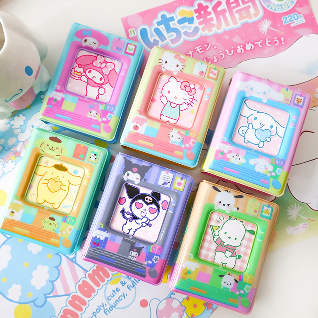 Galicici Sanrio Buku Kartu Gaya Komputer Yang Sama/Album Bintang 3-inch Polaroid Small Card Storage Protection Book