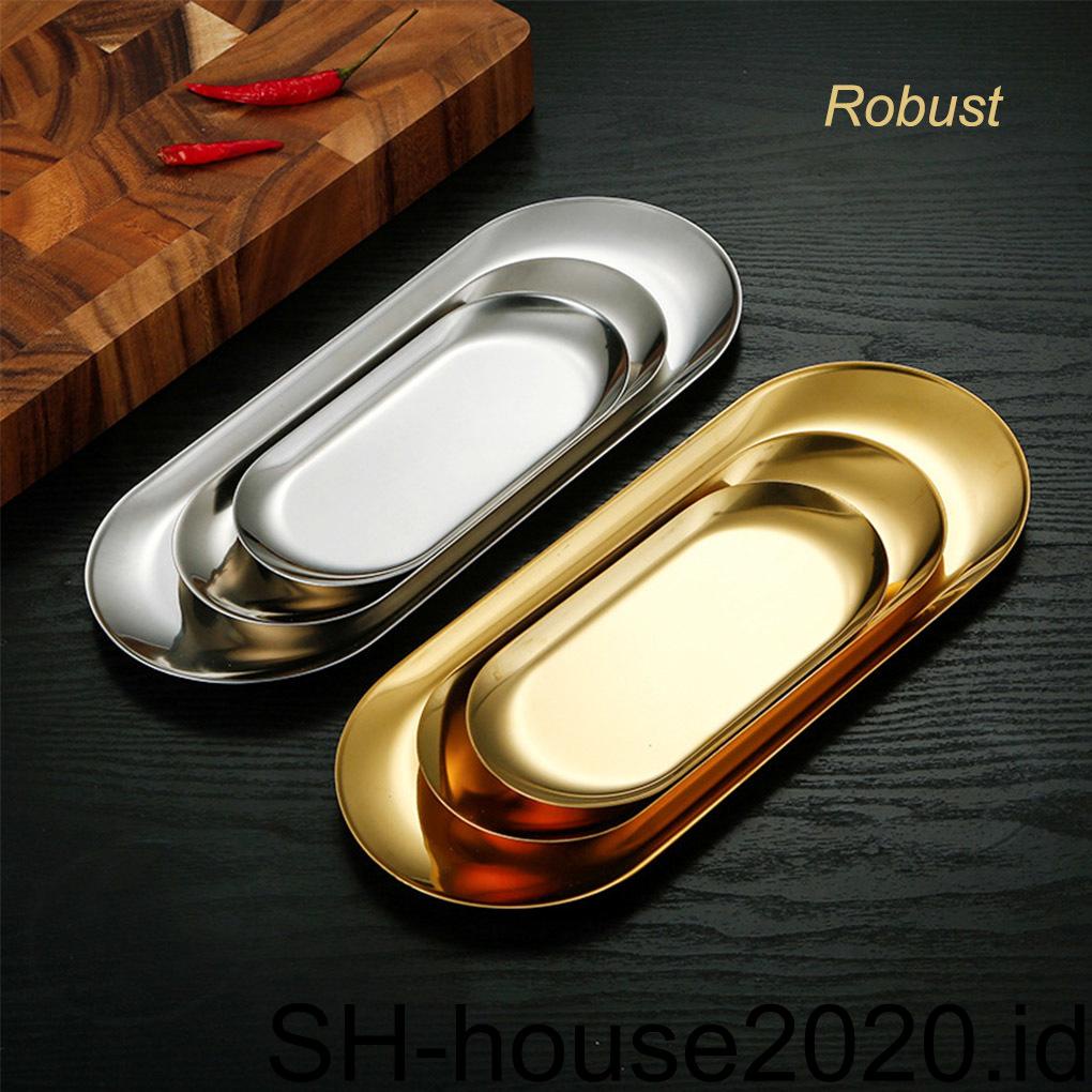 Penyimpanan Piring Makan Dessert Tray Handuk Stainless Steel Dish Perhiasan Kalung Gelang Tangan Untuk Pesta Pernikahan Tahan Karat