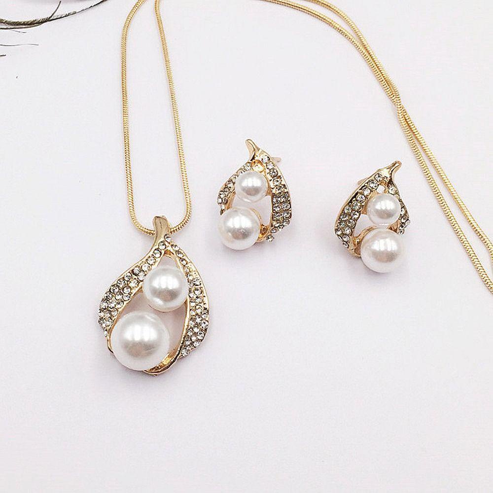 Fishstick Fashion Set Perhiasan Halus Hadiah Anniversary Romantis Elegan Temperamen Alloy Vintage Water Drop Menjuntai Anting