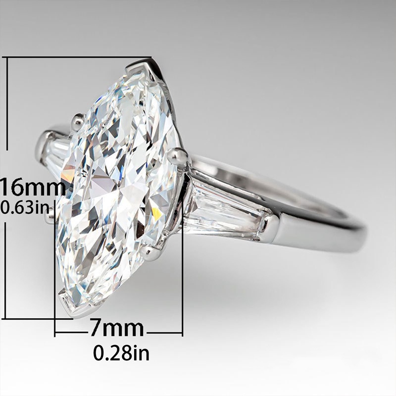 Cincin Kawin Gaya Klasik Abadi Untuk Wanita Sederhana Elegan Marquise Cubic Zirconia Eternity Female Jewelry