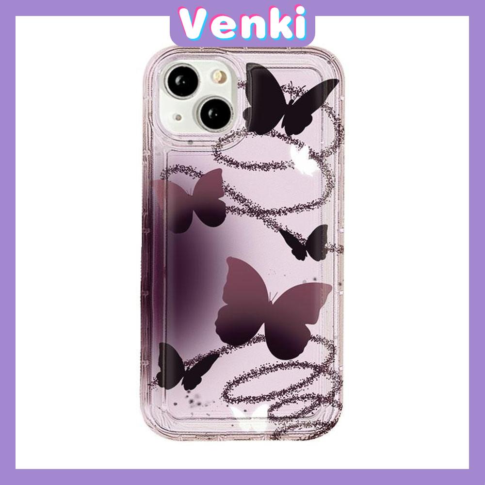 VENKI - For iPhone 11 Case Clear Phone Case TPU Soft Case Airbag Shockproof Protection Camera Cool Gradient Butterfly Compatible with iPhone 14 13 Pro Max iPhone 12 Pro Max XR XS 7