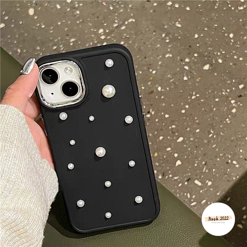 3d Pearl Electroplate Romantic Starry Sky Case Kompatibel Untuk IPhone 7Plus 8Plus XR 11 Pro MAX 14 13 12 Pro Max7 8 Plus X XS MAX Mewah Simple Plating Shockproof Soft TPU Case