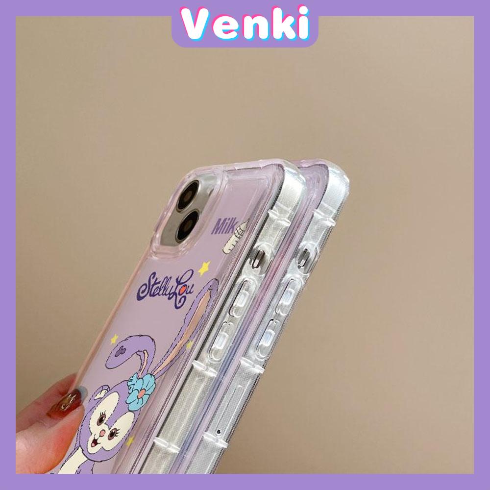 VENKI - For iPhone 11 Case Clear Phone Case TPU Soft Case Airbag Shockproof Protection Camera Cute Cartoon Rabbit Compatible with iPhone 14 13 Pro Max iPhone 12 Pro Max XR XS 7 8