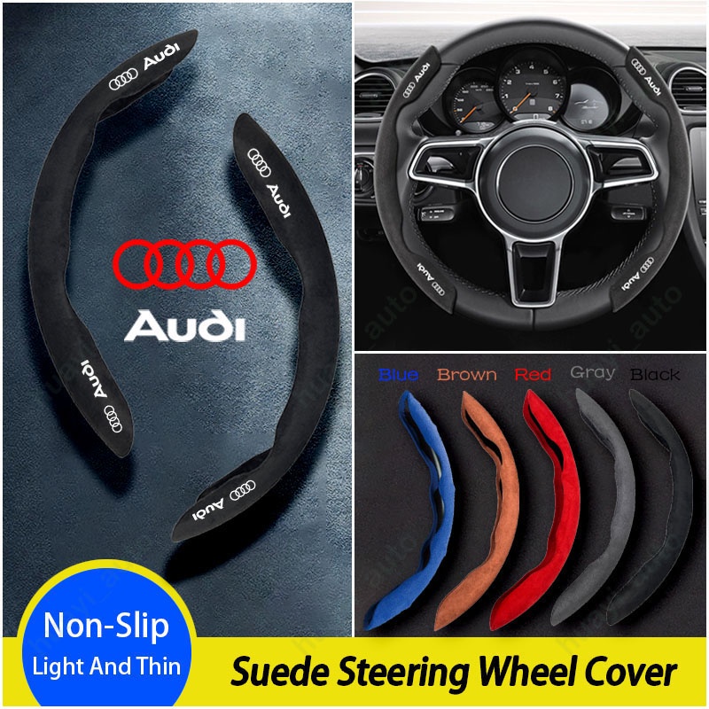 Audi Cover Setir Mobil Bahan Kulit Suede Untuk A1 A2 A3 A4 A5 A6 A7 A8 S3 S4 S5 S6 S7 S8 Aksesoris