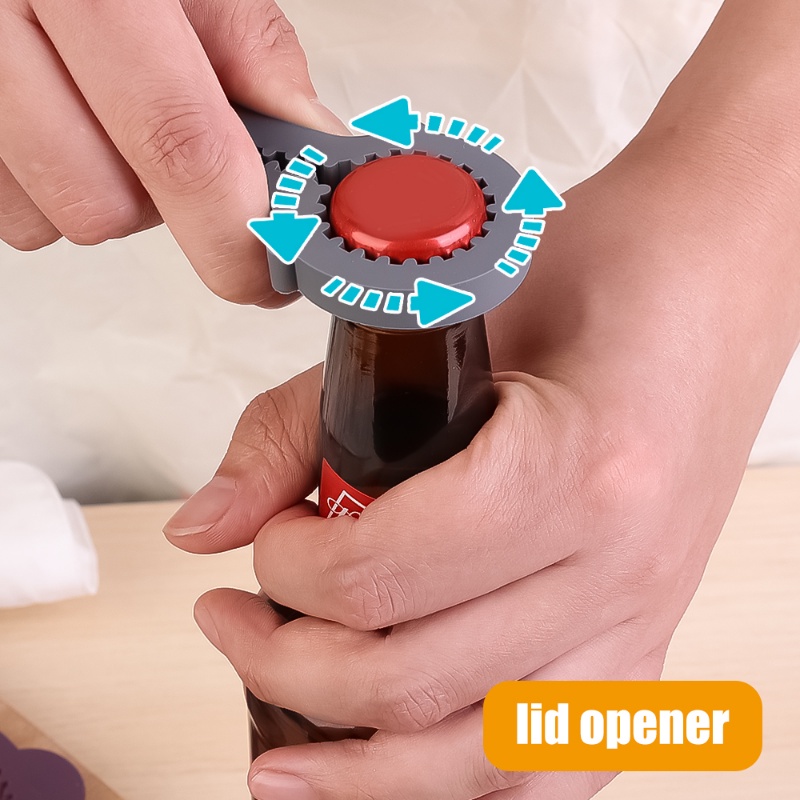 Multi Purpose Anti-slip Pembuka Tutup Kaleng Sekrup Grip Soft Rubber Opener Tool Pop Beer Bottle Jar Cap Remover Gadget Dapur Rumah