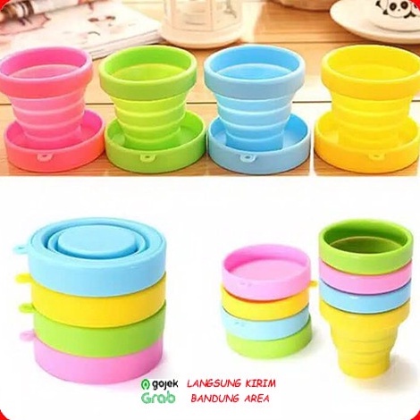 Cangkir Portable Gelas Travel Cup / Gelas Lipat Silikon