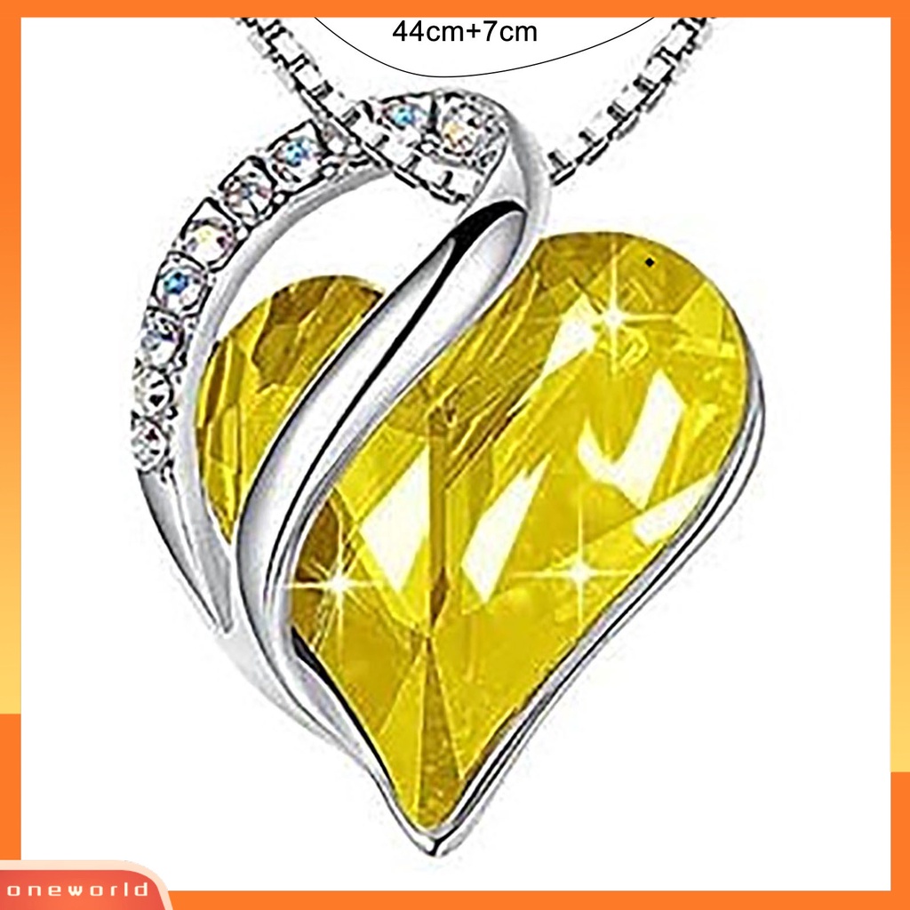 [ONE] Desain Halus Rantai Logam Wanita Kalung Geometri Yang Dapat Disesuaikan Bentuk Hati Bersinar Liontin Kalung Perhiasan Aksesoris