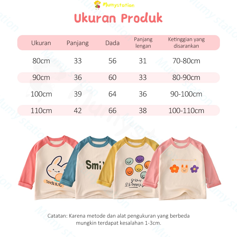 Mumystation Baju Tidur Anak perempuan laki-laki/ Piyama Anak Cotton Unisex Lengan Panjang