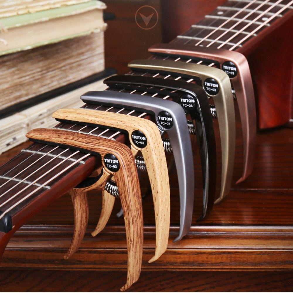 [Elegan] Gitar Capo Metal Klasik Aksesoris Gitar Elektrik Nada Menyesuaikan Perubahan Cepat Klip Penjepit Gitar