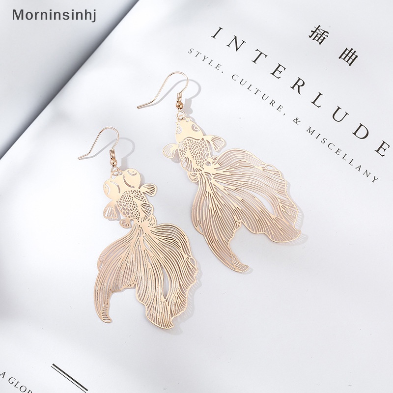 Mornin Fashion Anting Koi Liontin Berongga Ikan Mas Drop Earring Untuk Wanita Hadiah Perhiasan id