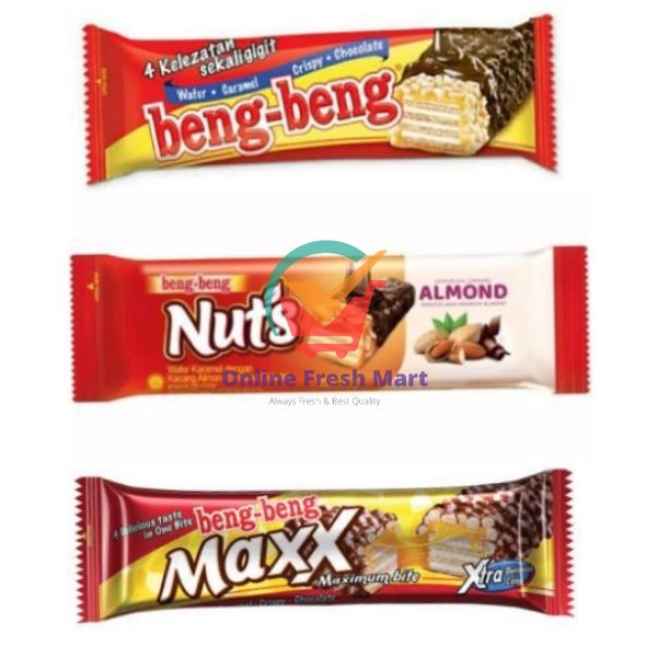 

BENG BENG Aneka Wafer Cokelat Original Maxx Nuts Almond Baru - Online Fresh Mart Denpasar