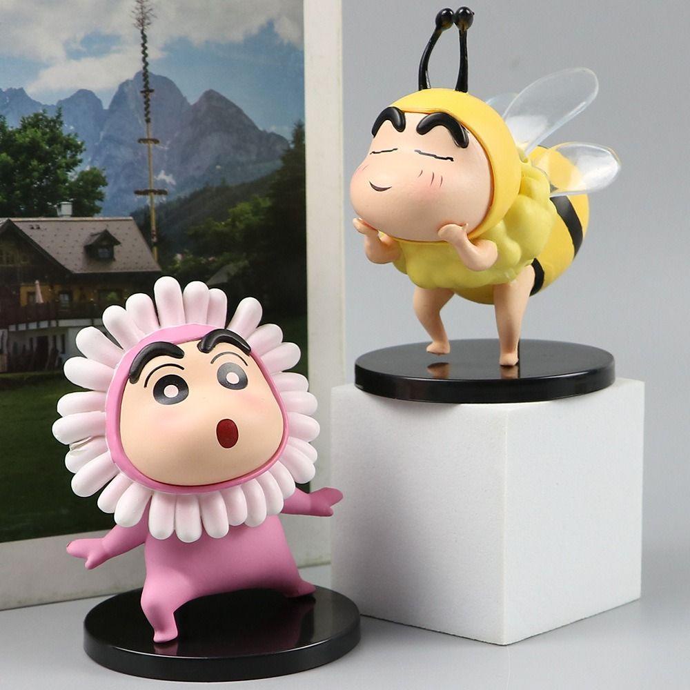 Lanfy Crayon Shin-Chan Anime Figure Kartun Mainan Untuk Hadiah Ulang Tahun Anak Peripheral Toy Dekorasi Kue Crayon Figure Toys