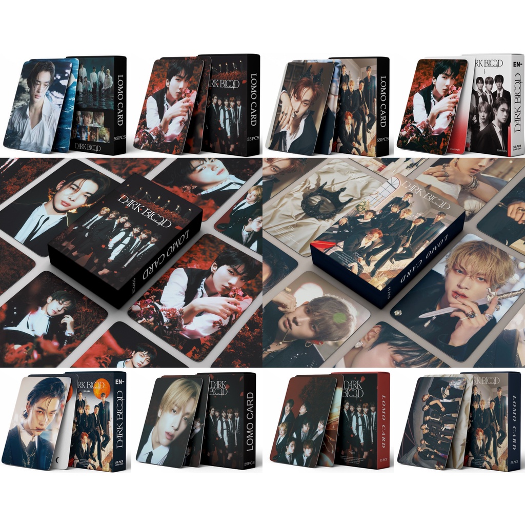 55pcs/box EN-HYPEN Mini 4th Album DARK BLOOD Photocards Kartu Lomo ENHYPEN Kpop Postcards Series