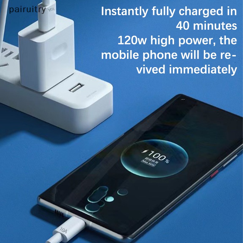 Prt 120W 10A USB Tipe C Kabel USB Garis Charing Super Cepat Untuk Handphone Kabel Data PRT