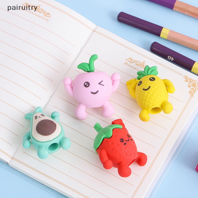 Prt Random Lucu Kreatif Penghapus Boneka Buah Dengan Lubang Mini Eraser Kawaii Stationery Sekolah Kantor Perlengkapan Koreksi Anak Karet PRT