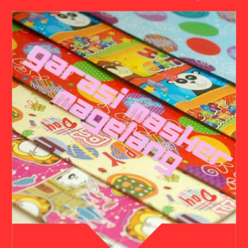 

Kertas Kado KIKY Bermotif Random / Kertas Kado Motif Batik Bunga Karakter (1 PAK isi 50 Lembar)