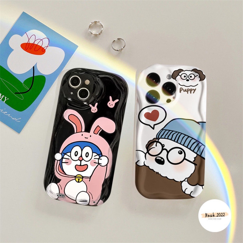 Pasangan Case Untuk Redmi A1 A2 10A 9A 10C 9T 10 9 9C NFC Redmi Note12 10s 11 10 8 9 Pro 11s 10Pro Max Plus POCO M3 Lucu Doraemon Kelinci Kartun Puppy 3D Wavy Curved Edge Soft Case