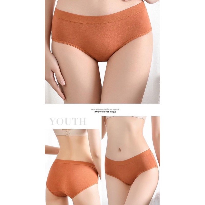 ZASKIYA- Celana Dalam Mid Waist Cd Polos Import Undies Premium A06 TM