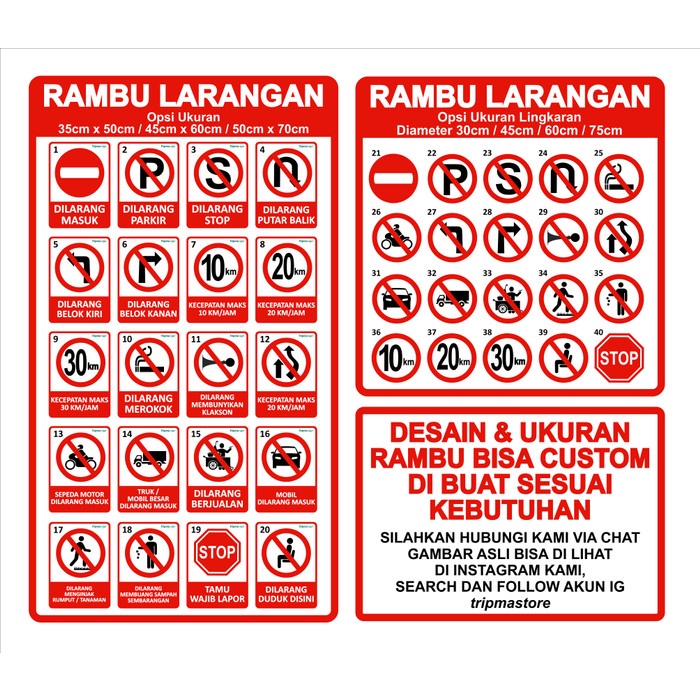 

Rambu Larangan Ukuran 50cm x 70cm - Composite 3mm + Sticker Reflective