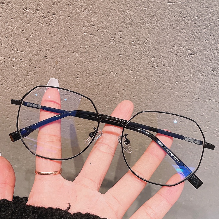 Viendo Kacamata Minus Photocromic Anti Radiasi Blueray Wanita Pria Cowok Frame 2 in 1 Bluecromic Potocromic Antiradiasi Kecamata Besi Besar Sinar Matahari UV400 Kaca Mata Optik komputer Hp-Black