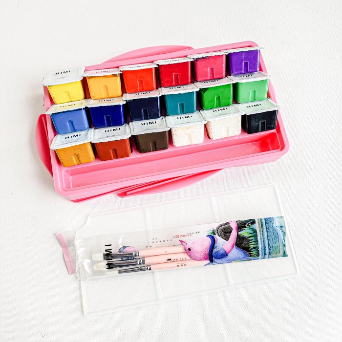 

Miya Himi Gouache 18 Warna x 30ml + FREE set 3 - Neon Pink