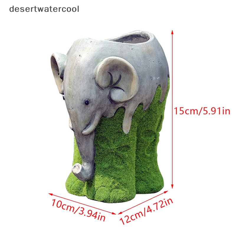 Deid Kreatif Gajah Planter Berkebun Pot Bunga Resin Ornamen Pot Luar Ruangan Martijn