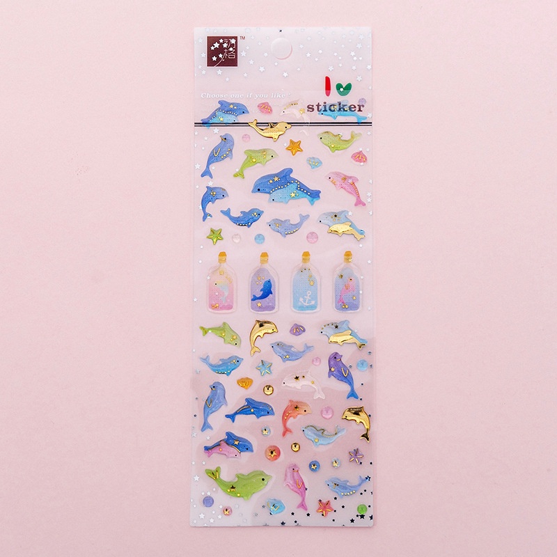 Kartun Unicorn Constellation Dekorasi Stiker Buku Pegangan Siswa Album Foto Diary Book PVC Sticker